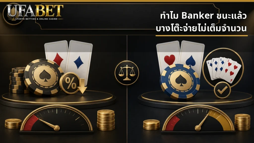 สาเหตุที่ Banker ชนะแล้วได้รับเงินไม่เต็มจำนวนจากค่าคอมมิชชั่นและกติกา No Commission