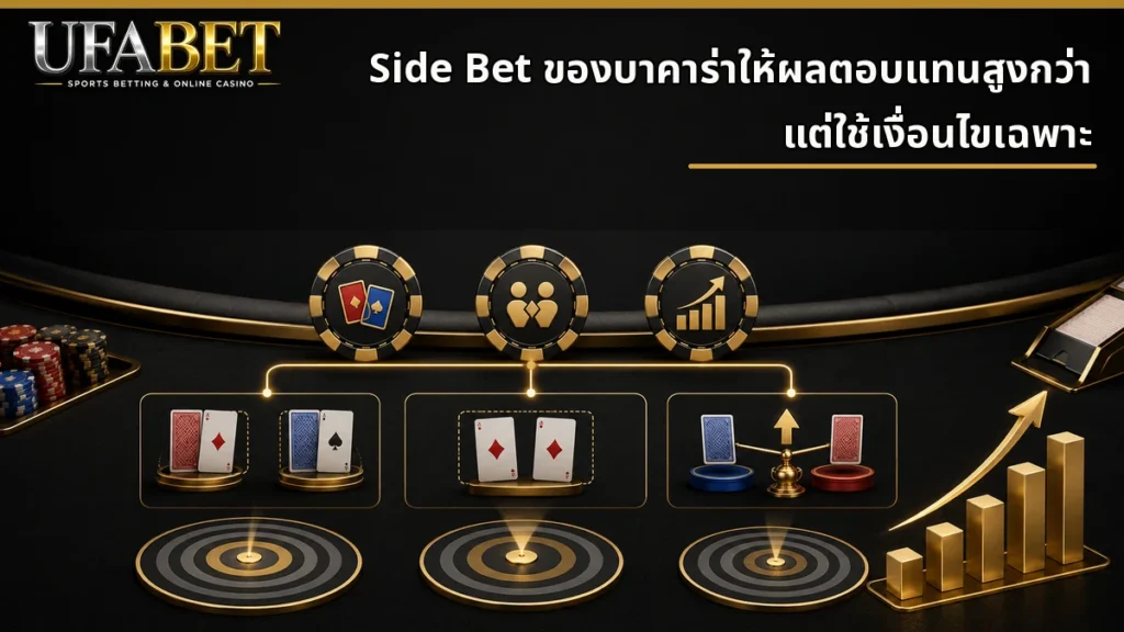 Side Bet บาคาร่าให้ผลตอบแทนสูงแต่ต้องตรงตามเงื่อนไข Pair Perfect Pair และผลต่างของแต้ม