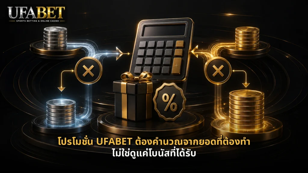 โปรโมชั่น UFABET ต้องคำนวณจากยอดที่ต้องทำ ไม่ใช่ดูแค่โบนัสที่ได้รับ